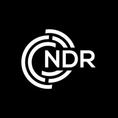 NDR letter logo design on black background. NDR creative initials letter logo concept. NDR letter design.