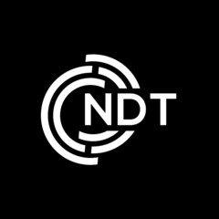 NDT letter logo design on black background. NDT creative initials letter logo concept. NDT letter design.