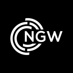 NGW letter logo design on black background. NGW creative initials letter logo concept. NGW letter design.