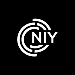 NIY letter logo design on black background. NIY creative initials letter logo concept. NIY letter design.