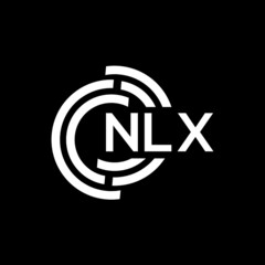 NLX letter logo design on black background. NLX creative initials letter logo concept. NLX letter design.
