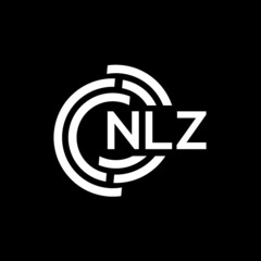 NLZ letter logo design on black background. NLZ creative initials letter logo concept. NLZ letter design.