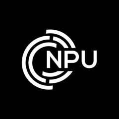 NPU letter logo design on black background. NPU creative initials letter logo concept. NPU letter design.
