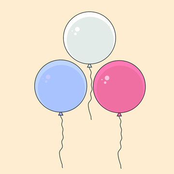 Vector image of three balloons