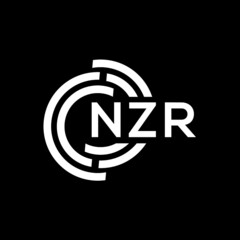 NZR letter logo design on black background. NZR creative initials letter logo concept. NZR letter design.