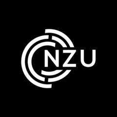 NZU letter logo design on black background. NZU creative initials letter logo concept. NZU letter design.