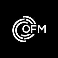 OFM letter logo design on black background. OFM creative initials letter logo concept. OFM letter design.