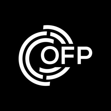 OFP letter logo design on black background. OFP creative initials letter logo concept. OFP letter design.