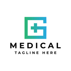 letter G medical plus logo design