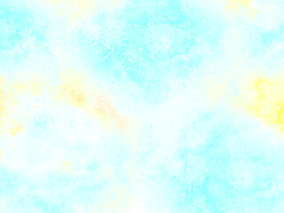 Fototapeta na wymiar 背景　背景素材　水彩　壁紙　テクスチャ　グラデーション　ブラシ　ペイント　フレア　星　星雲　水色