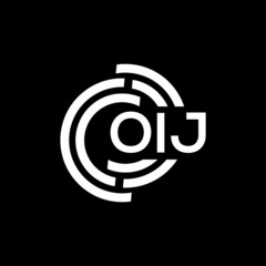OIJ letter logo design on black background. OIJ creative initials letter logo concept. OIJ letter design.
