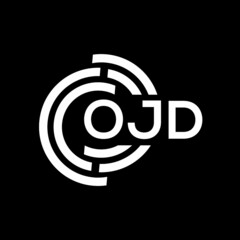 OJD letter logo design on black background. OJD creative initials letter logo concept. OJD letter design.