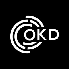 OKD letter logo design on black background. OKD creative initials letter logo concept. OKD letter design.