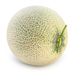 Green melons isolated on white background, Melon or cantaloupe isolated on white background With clipping path.
