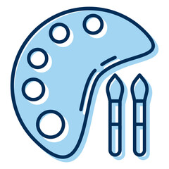 palette color and paint brush