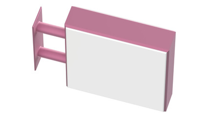 pink business sign 3d illustration rendering