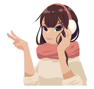 anime girl with earmuff