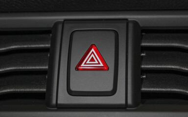 Emergency button & Air car control. Emergency button in the car. Emergency button on car panel. A...