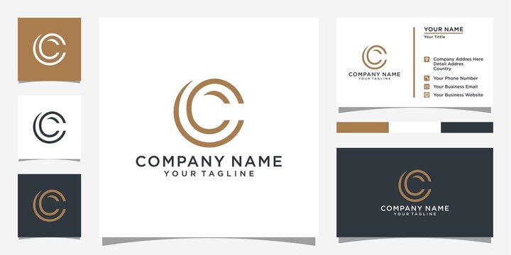Initial letter CC or C logo design concept.