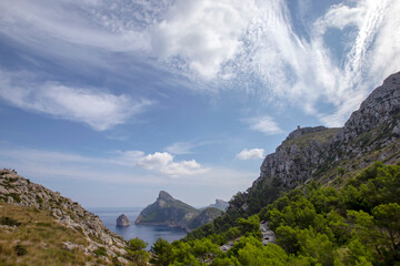 The northernmost point (Cap Formentor) on the island of Mallorca