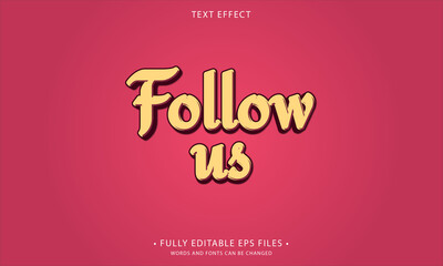 Obraz premium Follow us style editable text effect