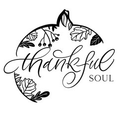 Thankful soul with pampkin
