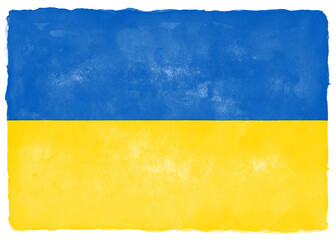 ウクライナの国旗の水彩画
