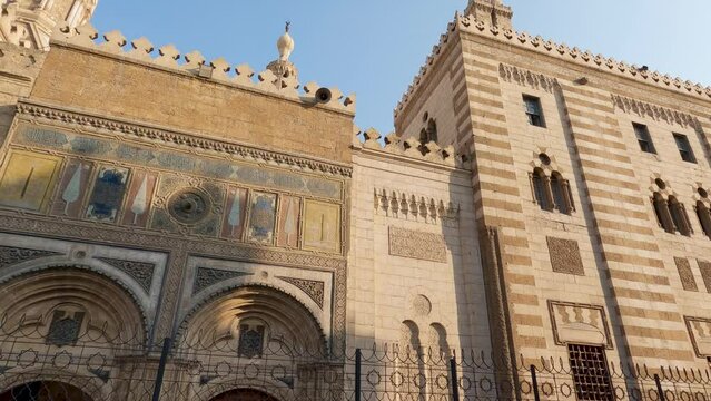 Exterior of historic religious structure in Islamic Cairo, Al-Azhar mosque
