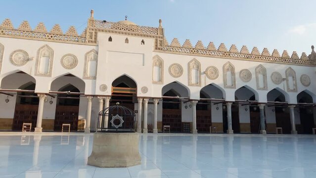 Impressive Al-Azhar mosque with its beautiful decorative architecture; Cairo
