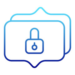padlock message and chat balloon conversation