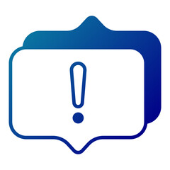 exclamation and chat balloon conversation