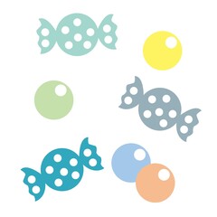 可愛い飴玉のイラスト