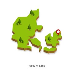 Isometric Map of Denmark. Simple 3D Map. Vector Illustration - EPS 10 Vector