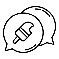 ice cream and chat bubble