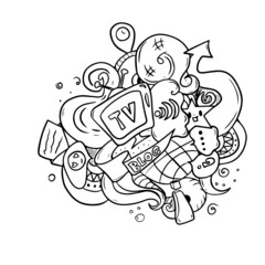 Vector children's design on a white isolated background for banners postcards and stickers