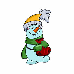 
Vector children's design on a white isolated background for banners postcards and stickers New Year's holiday