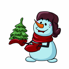 
Vector children's design on a white isolated background for banners postcards and stickers New Year's holiday