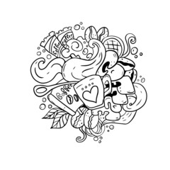 Vector children's design on a white isolated background for banners postcards and stickers