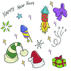 
Vector children's design on a white isolated background for banners postcards and stickers New Year's holiday