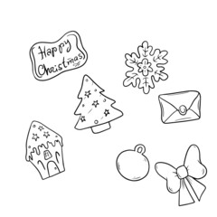 
Vector children's design on a white isolated background for banners postcards and stickers New Year's holiday