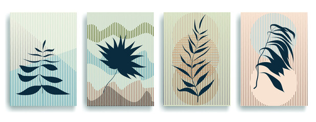 Modern poster with minimalist design elements . Grunge textured circles in Boho art style  . Wall art , home deco . Vector abstract shape.