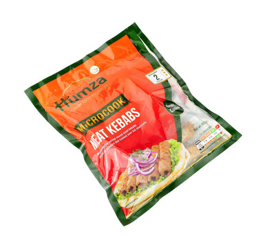 Humza microcook frozen meat kebabs, microwavable spiced mixed meat shaped and cooked over charcoals in a 600g pack