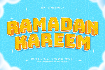 Ramadan Kareem Editable Text effect cartoon 3d style