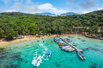 Panoramic beautiful beach Hon May Rut in Phu Quoc island, Vietnam