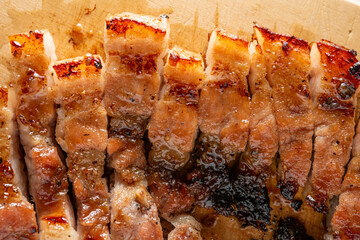 cooked pork cut into pieces