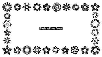 Circle halftone flower Frame