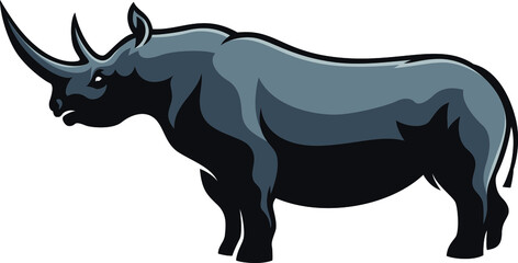 Side View of Black Rhino