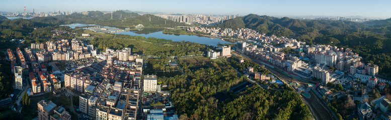 Aerial view of urban village landscape in Shenzhen city,China
