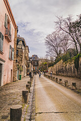 Streets of Montmartre in Paris, France
