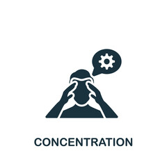 Concentration icon. Monochrome simple icon for templates, web design and infographics